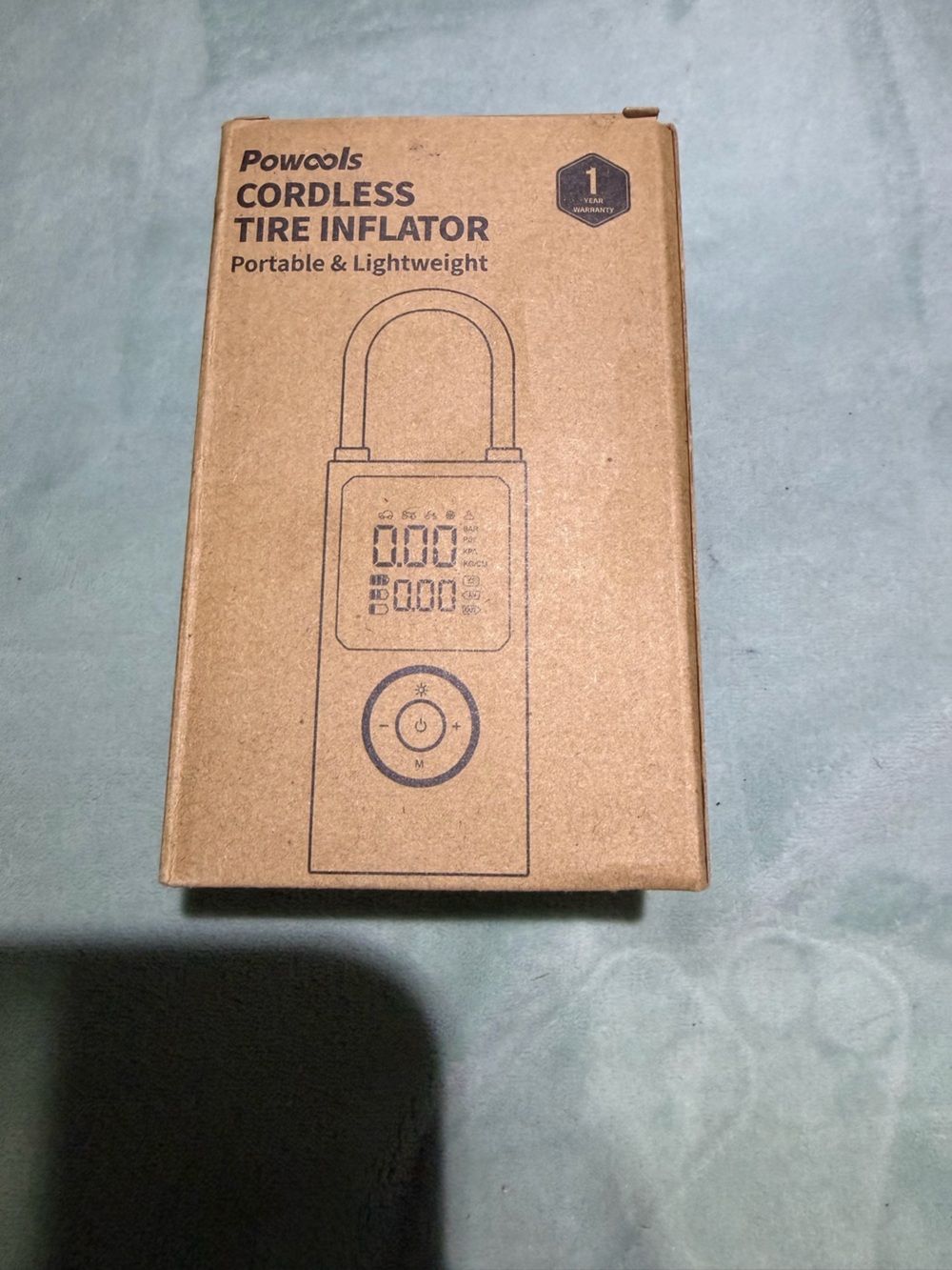 Powools Cordless Tire Inflator - Portable and Light Weight- New